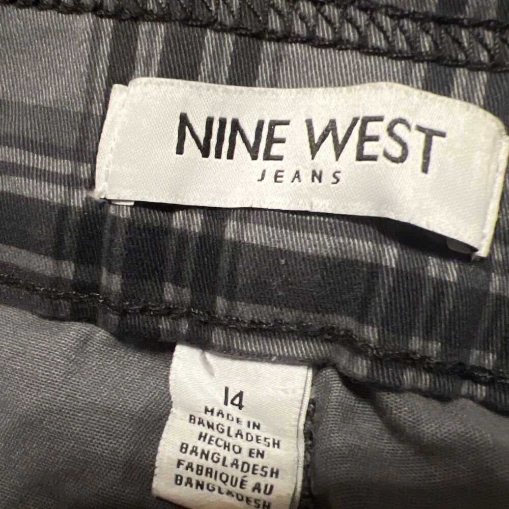 Nine West Heidi Pull Skinny Black & Gray Thick Knit Cotton Blend Pants Size 14 - Picture 8 of 10